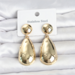 316L Çelik Gold Renk Damla Model Kadın Küpe 5886