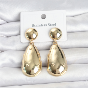 316L Çelik Gold Renk Damla Model Kadın Küpe 5886