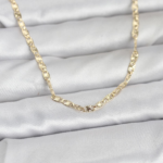 CM 14K Gold Renk Lazer Zincirli Model 60 cm Kadın Kolye 5886