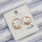 Xuping Rose Renk Zirkon Taşlı Su Yolu Küpe 5886