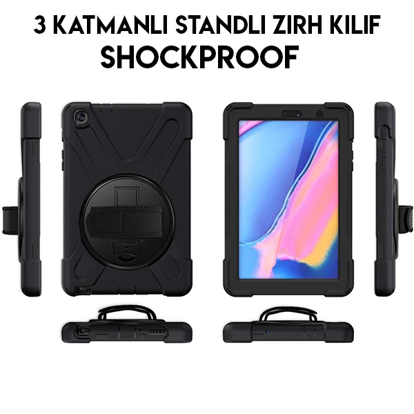 Ally Galaxy Tab P200-P205 3 Katmanlı Standlı Zırh Kılıf-Shockproof 3 Ally Galaxy Tab P200-P205 3 Katmanlı Standlı Zırh Kılıf-Shockproof - Görsel 3