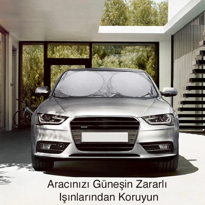 Araç Oto Ön Cam Çift Daireli Gümüş Kaplama Güneş Kalkanı Branda-(5775) 4 Araç Oto Ön Cam Çift Daireli Gümüş Kaplama Güneş Kalkanı Branda-(5775) - Görsel 4