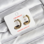 14K Gold Renk Kaplama CM Kadın Küpe 5886