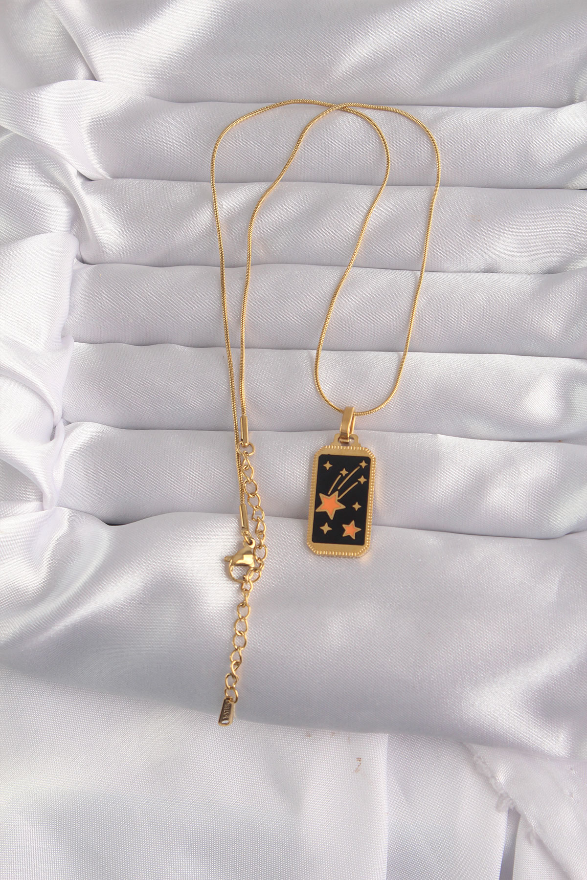 316L Çelik Gold Renk Siyah Mineli Yıldız Figür Tarot Kolye 5886 2 316L Çelik Gold Renk Siyah Mineli Yıldız Figür Tarot Kolye 5886 - Görsel 2