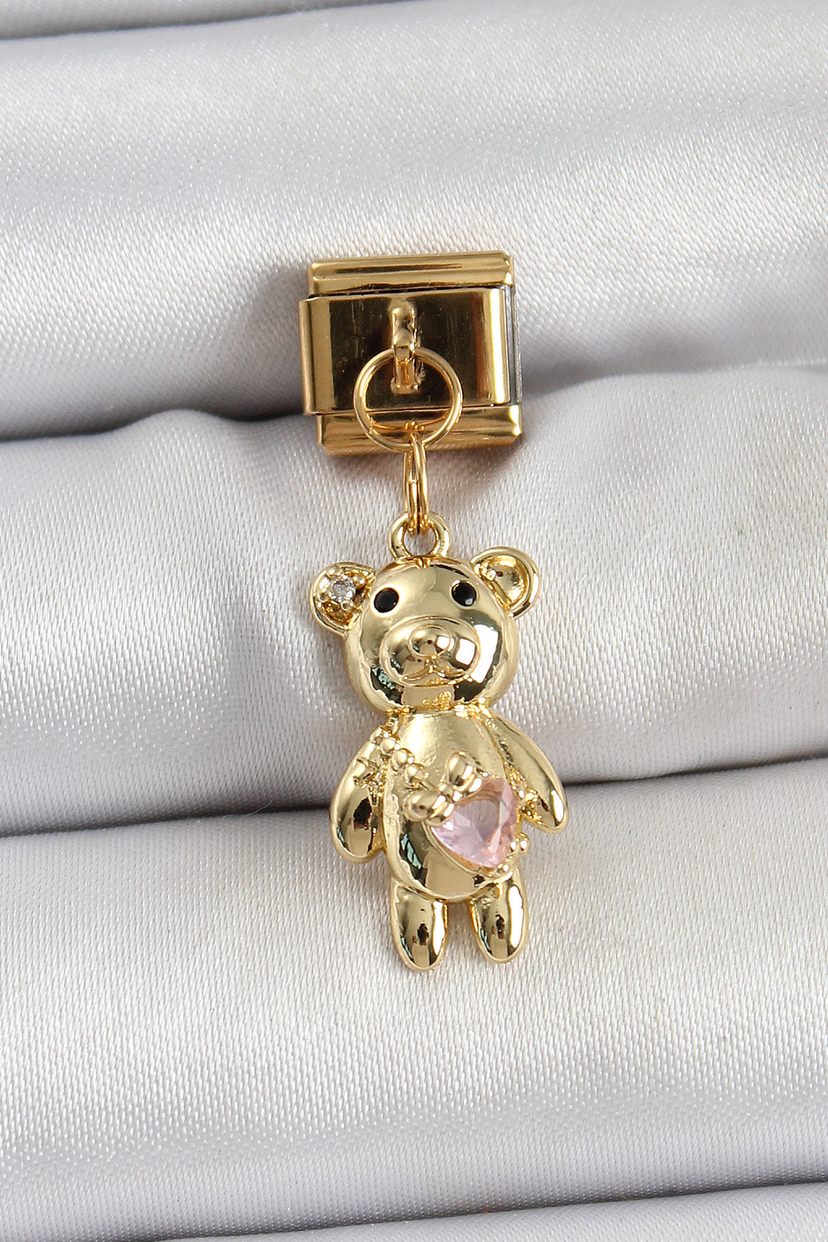 316L Çelik Sallantılı Zirkon Taşlı Ayıcık Model Gold Renk Nomination Charm 5886 1 316L Çelik Sallantılı Zirkon Taşlı Ayıcık Model Gold Renk Nomination Charm 5886