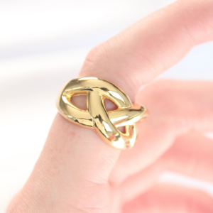 Düğüm Model Gold Renk Ayarlanabilir Yüzük 5886