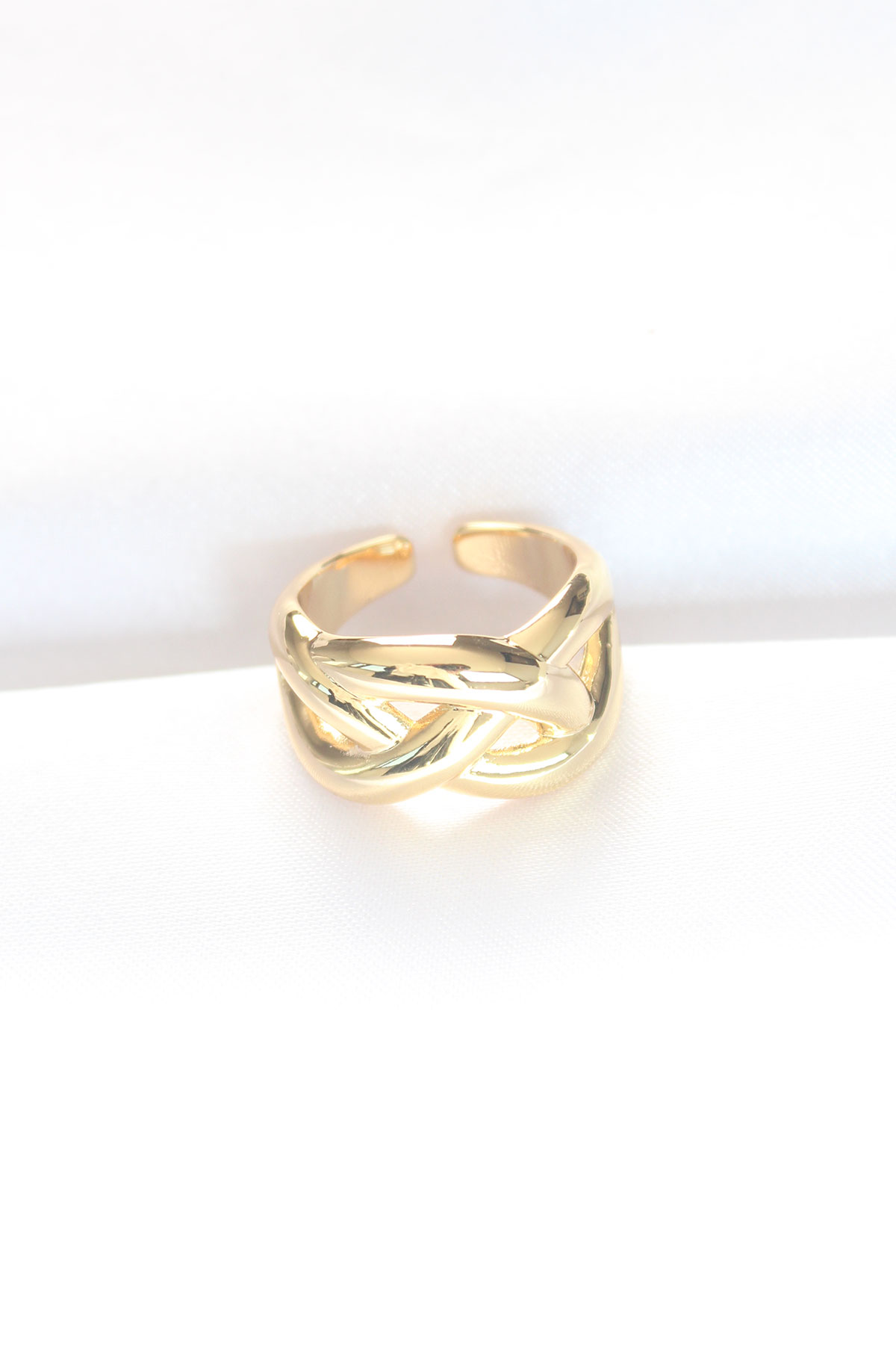 Düğüm Model Gold Renk Ayarlanabilir Yüzük 5886 2 Düğüm Model Gold Renk Ayarlanabilir Yüzük 5886 - Görsel 2