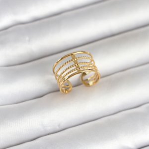 316L Çelik Gold Renk Vintage Model Kadın Yüzük 5886