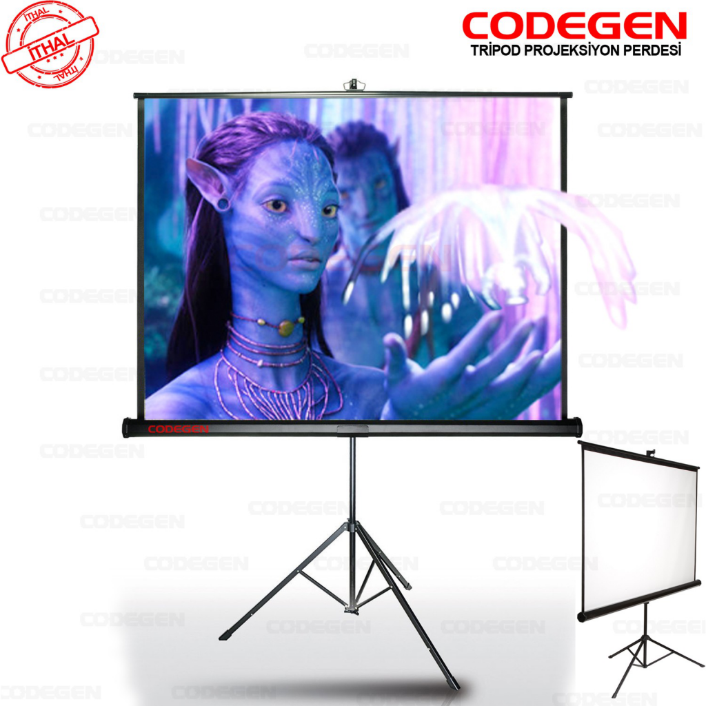 Codegen TX-18 TRIPOD PROJEKSİYON PERDESİ 180X180 (Arkası Siyah Fonlu - Taşınabilir Ayaklı Model)(1923) 1 Codegen TX-18 TRIPOD PROJEKSİYON PERDESİ 180X180 (Arkası Siyah Fonlu - Taşınabilir Ayaklı Model)(1923)