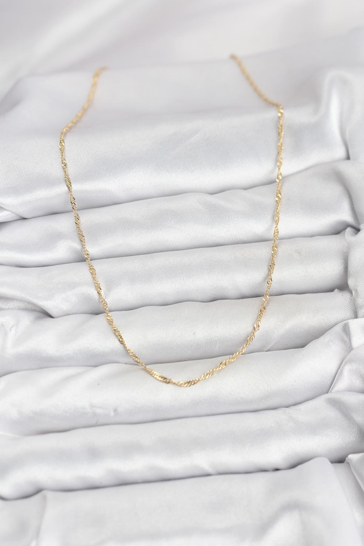 CM 14K Gold Renk Pirinç Ezme Burgu Model Kadın Kolye 5886 2 CM 14K Gold Renk Pirinç Ezme Burgu Model Kadın Kolye 5886 - Görsel 2