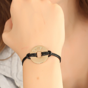 Haydiburaya 101 LOVE (Aşık) Siyah Deri İpli Unisex Mood Bileklik 5886