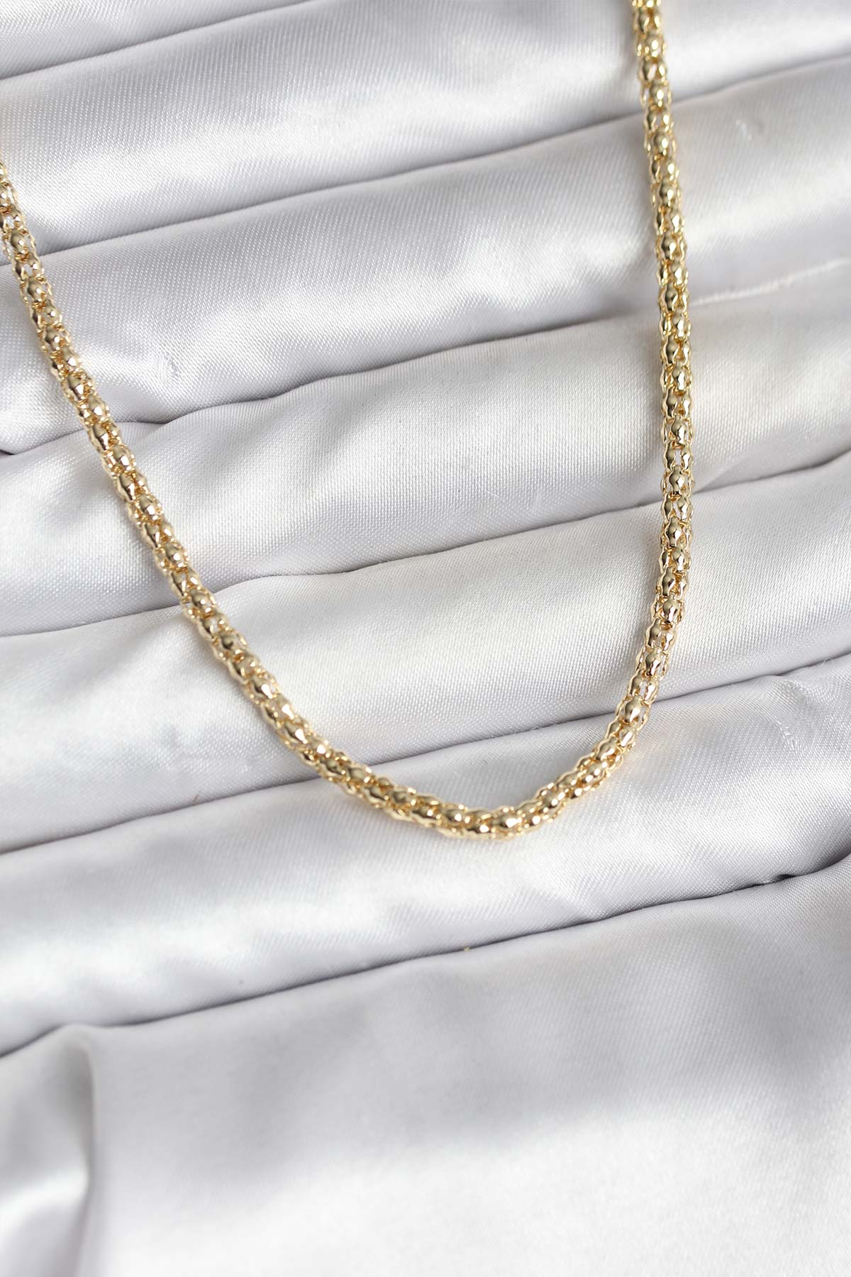 14K Gold Renk Kaplama Boru Zincir Model CM Kadın Kolye 5886 1 14K Gold Renk Kaplama Boru Zincir Model CM Kadın Kolye 5886