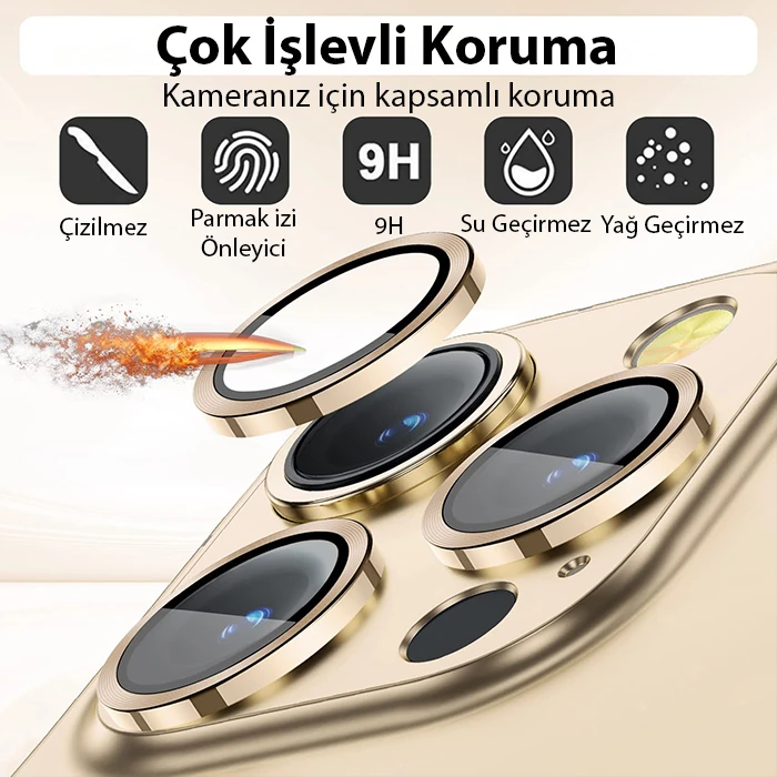 ALLY iPhone 14 Pro-14 Pro Max 3D Metal Çerçeveli Kamera Lens Koruyucu 3 ALLY iPhone 14 Pro-14 Pro Max 3D Metal Çerçeveli Kamera Lens Koruyucu - Görsel 3