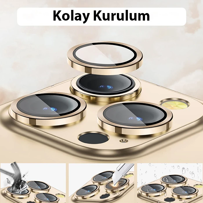 ALLY iPhone 14 Pro-14 Pro Max 3D Metal Çerçeveli Kamera Lens Koruyucu 4 ALLY iPhone 14 Pro-14 Pro Max 3D Metal Çerçeveli Kamera Lens Koruyucu - Görsel 4