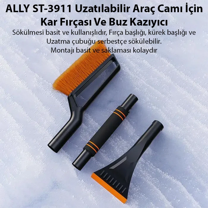 ALLY ST-3911 Uzatılabilir Araç Camı İçin Kar Fırçası Ve Buz Kazıyıcı-(5775) 2 ALLY ST-3911 Uzatılabilir Araç Camı İçin Kar Fırçası Ve Buz Kazıyıcı-(5775) - Görsel 2