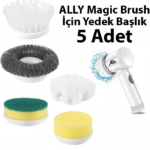 Ally Magic Brush Şarjlı Temizleme Fırçası için 5 Adet Yedek Başlık-(5775)