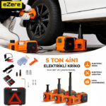 EZERE PowerLift Pro 5 Ton Çok Fonksiyonlu Elektrikli Hidrolik Kriko Lift Kaldırma / Kompresör / Bijon Sökme / LED Işık-(5775)