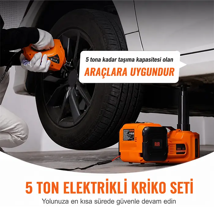 EZERE PowerLift Pro 5 Ton Çok Fonksiyonlu Elektrikli Hidrolik Kriko Lift Kaldırma / Kompresör / Bijon Sökme / LED Işık-(5775) 3 EZERE PowerLift Pro 5 Ton Çok Fonksiyonlu Elektrikli Hidrolik Kriko Lift Kaldırma / Kompresör / Bijon Sökme / LED Işık-(5775) - Görsel 3