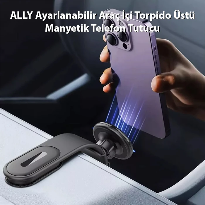 ALLY Ayarlanabilir Araç İçi Torpido Üstü Manyetik Telefon Tutucu 2 ALLY Ayarlanabilir Araç İçi Torpido Üstü Manyetik Telefon Tutucu - Görsel 2