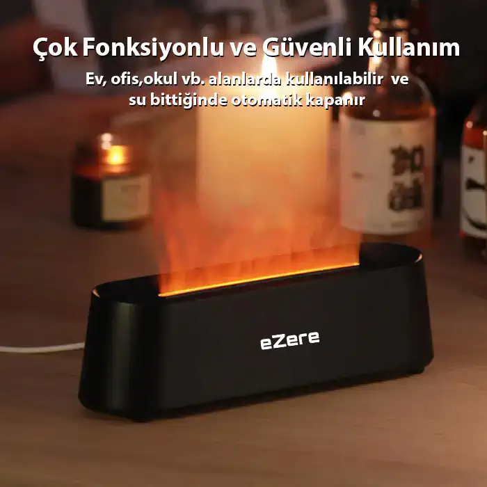 Ezere A3 Ev ve Ofis için Alev Difüzörü ve Ultrasonik Hava Nemlendici-(5775) 3 Ezere A3 Ev ve Ofis için Alev Difüzörü ve Ultrasonik Hava Nemlendici-(5775) - Görsel 3