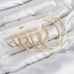 Pirinç Halka Model Gold Renk Kadın Set Küpe 5886