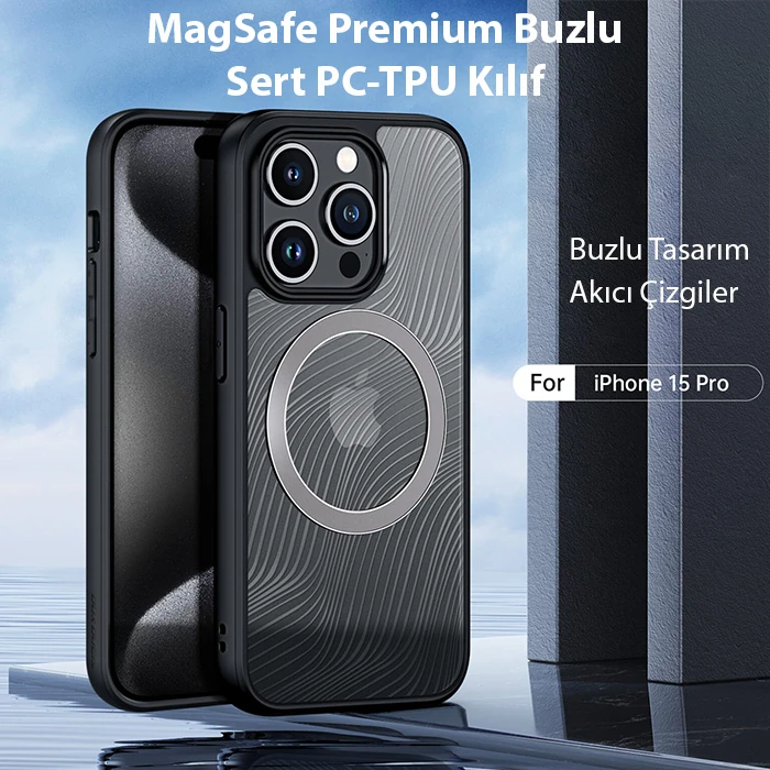Dux Ducis iPhone 15 Pro Aimo Series MagSafe Premium Buzlu Sert PC-TPU Kılıf 2 Dux Ducis iPhone 15 Pro Aimo Series MagSafe Premium Buzlu Sert PC-TPU Kılıf - Görsel 2
