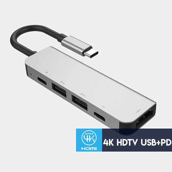 Ally Usb (Type-C to 5in1 Hdtv 2xUSB+2x PD) Hub Adaptör Çoklayıcı 3 Ally Usb (Type-C to 5in1 Hdtv 2xUSB+2x PD) Hub Adaptör Çoklayıcı - Görsel 3