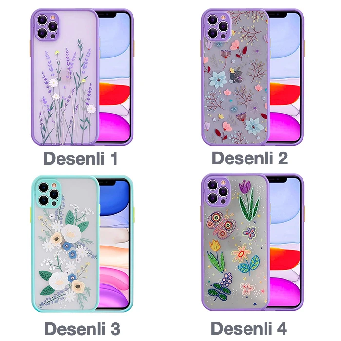 iPhone 12 Pro 6.1inç Kamera Korumalı Çiçek Desenli Silikon Kılıf 3 iPhone 12 Pro 6.1inç Kamera Korumalı Çiçek Desenli Silikon Kılıf - Görsel 3