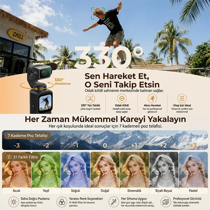 Ally Q8 PocketPro 4K Dijital Vlog Kamerası-(5775) 4 Ally Q8 PocketPro 4K Dijital Vlog Kamerası-(5775) - Görsel 4