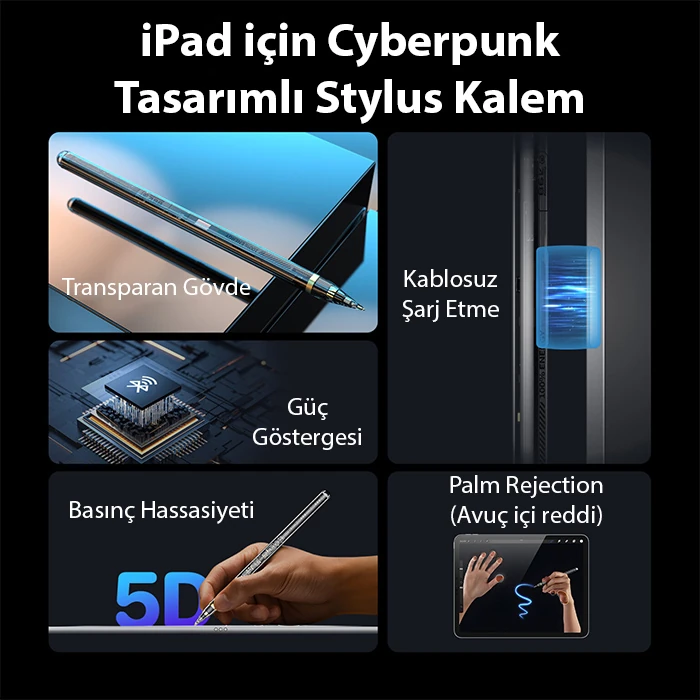 Dux Ducis SP-04 Manyetik Şarjlı Stylus Pen iPad Tablet Dokunmatik Kalem Transparent-(5775) 3 Dux Ducis SP-04 Manyetik Şarjlı Stylus Pen iPad Tablet Dokunmatik Kalem Transparent-(5775) - Görsel 3