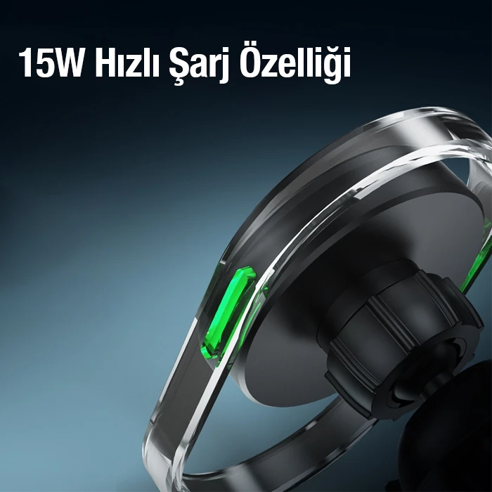 Ally 15W Klima Araç Havalandırma Bölmesi Manyetik Şeffaf Kablosuz Araç Şarj Telefon Tutucu 2 Ally 15W Klima Araç Havalandırma Bölmesi Manyetik Şeffaf Kablosuz Araç Şarj Telefon Tutucu - Görsel 2