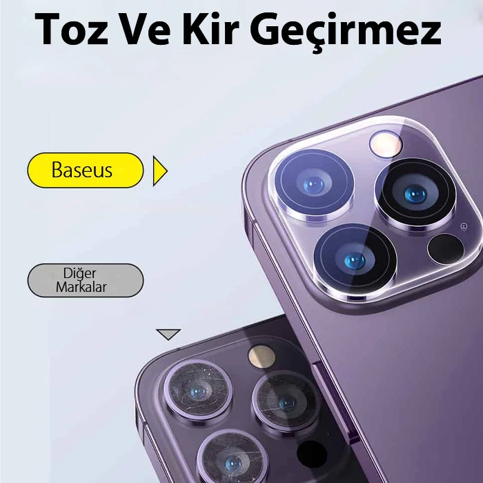 Baseus iPhone 15 Pro/15 Pro Max için Crystal Serisi HD Cam Kamera Koruyucu 2 Adet Set-(5775) 3 Baseus iPhone 15 Pro/15 Pro Max için Crystal Serisi HD Cam Kamera Koruyucu 2 Adet Set-(5775) - Görsel 3