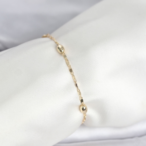 CM 14K Gold Renk Damla Topçuk Model Kadın Bileklik 5886