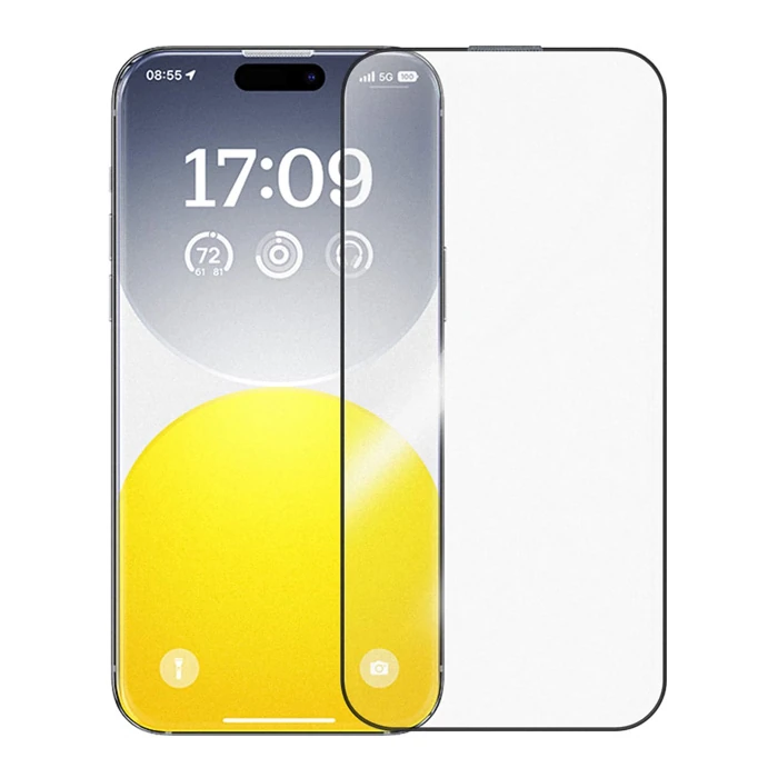 Baseus Crystalline iPhone 15 için Parlama Önleyici Tempered Cam Ekran Koruyucu-(5775) 1 Baseus Crystalline iPhone 15 için Parlama Önleyici Tempered Cam Ekran Koruyucu-(5775)
