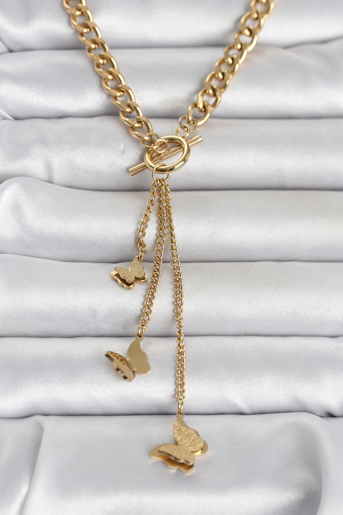 316L Çelik Gold Renk Kelebek Sallantılı Kadın Kolye 5886 1 316L Çelik Gold Renk Kelebek Sallantılı Kadın Kolye 5886