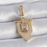 Pirinç Gold Renk Baget Zirkon Taşlı Ajda Charm 5886