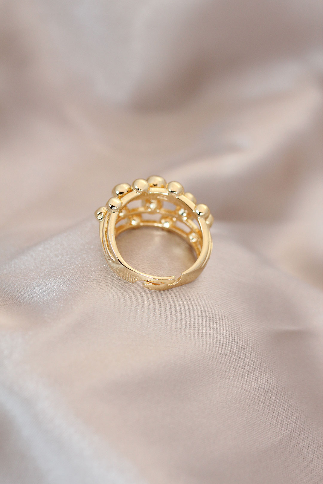 Ayarlamalı Gold Renk Metal Bombeli Boluncuk Model Yüzük 5886 2 Ayarlamalı Gold Renk Metal Bombeli Boluncuk Model Yüzük 5886 - Görsel 2