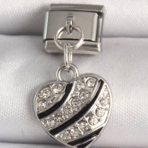 Haydiburaya 105 316L Çelik Gümüş Renk Zirkon Taşlı Kalp Model Nomination Charm 5886