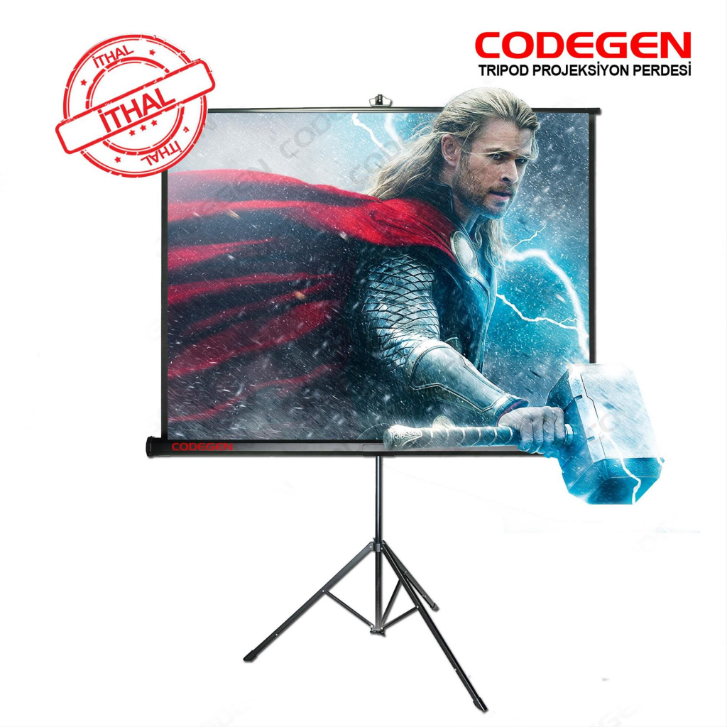 Codegen TX-20 TRIPOD PROJEKSİYON PERDESİ 200X200 (Arkası Siyah Fonlu - Taşınabilir Ayaklı Model)(1923) 1 Codegen TX-20 TRIPOD PROJEKSİYON PERDESİ 200X200 (Arkası Siyah Fonlu - Taşınabilir Ayaklı Model)(1923)