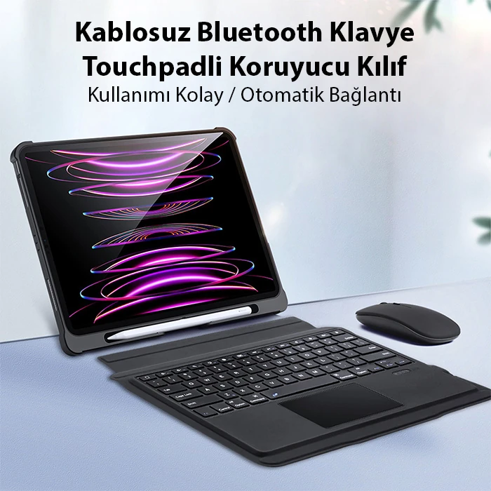 Dux Ducis iPad Pro 12.9 2022/2021/2020 SK Series Kablosuz Bluetooth Klavye Touchpad Kılıf 2 Dux Ducis iPad Pro 12.9 2022/2021/2020 SK Series Kablosuz Bluetooth Klavye Touchpad Kılıf - Görsel 2