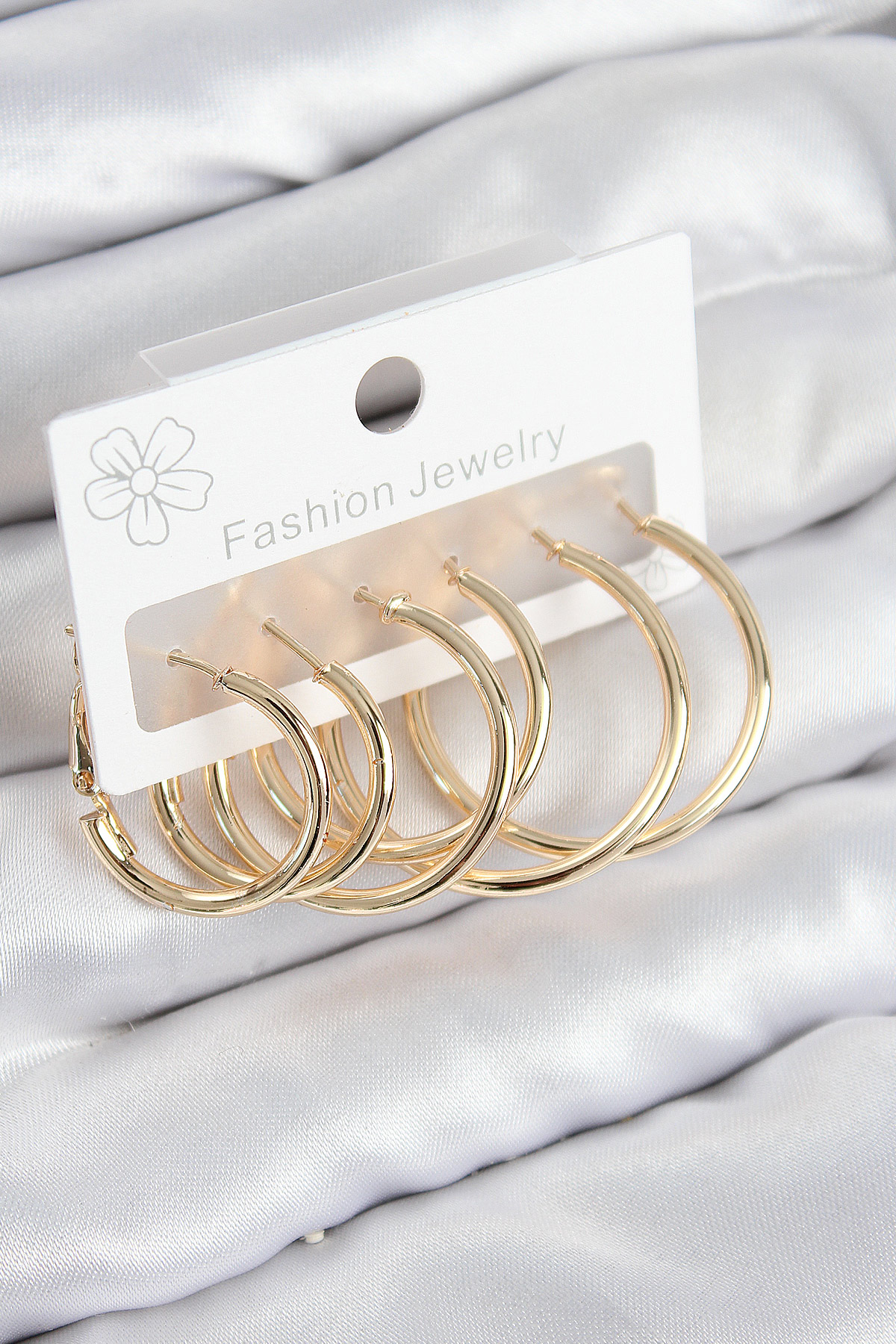 Pirinç Halka Model Gold Renk Kadın Set Küpe 5886 1 Pirinç Halka Model Gold Renk Kadın Set Küpe 5886