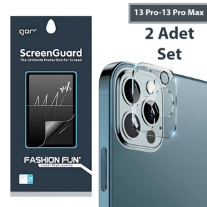 Haydiburaya 14 GOR İPhone 13 Pro 13 Pro Max 3D Tempered Cam Kamera Koruyucu 2Adet Set