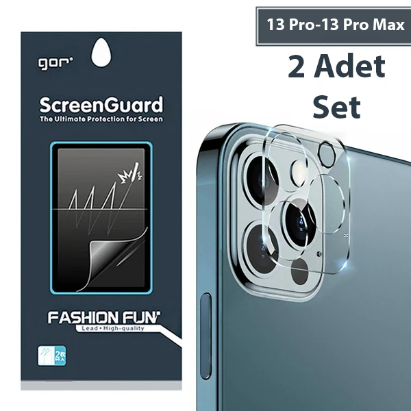 GOR İPhone 13 Pro 13 Pro Max 3D Tempered Cam Kamera Koruyucu 2Adet Set 1 GOR İPhone 13 Pro 13 Pro Max 3D Tempered Cam Kamera Koruyucu 2Adet Set