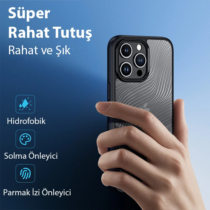 Dux Ducis iPhone 15 Pro Max Aimo Series Premium Buzlu Sert PC-TPU Kılıf 3 Dux Ducis iPhone 15 Pro Max Aimo Series Premium Buzlu Sert PC-TPU Kılıf - Görsel 3
