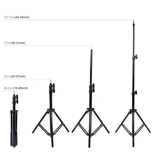 PULUZ 1.1M Çift Telefon tutucu 6.2CM Led Işık Stand YoutuberCanlı Yayın Selfie TikTok Makeup 4 PULUZ 1.1M Çift Telefon tutucu 6.2CM Led Işık Stand YoutuberCanlı Yayın Selfie TikTok Makeup - Görsel 4