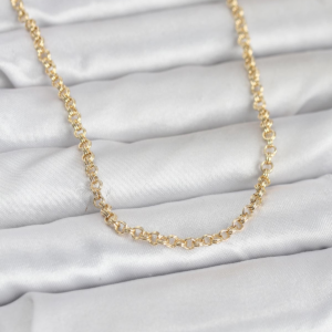 CM 14K Gold Renk Halka Zincir Model 60 cm Kadın Kolye 5886