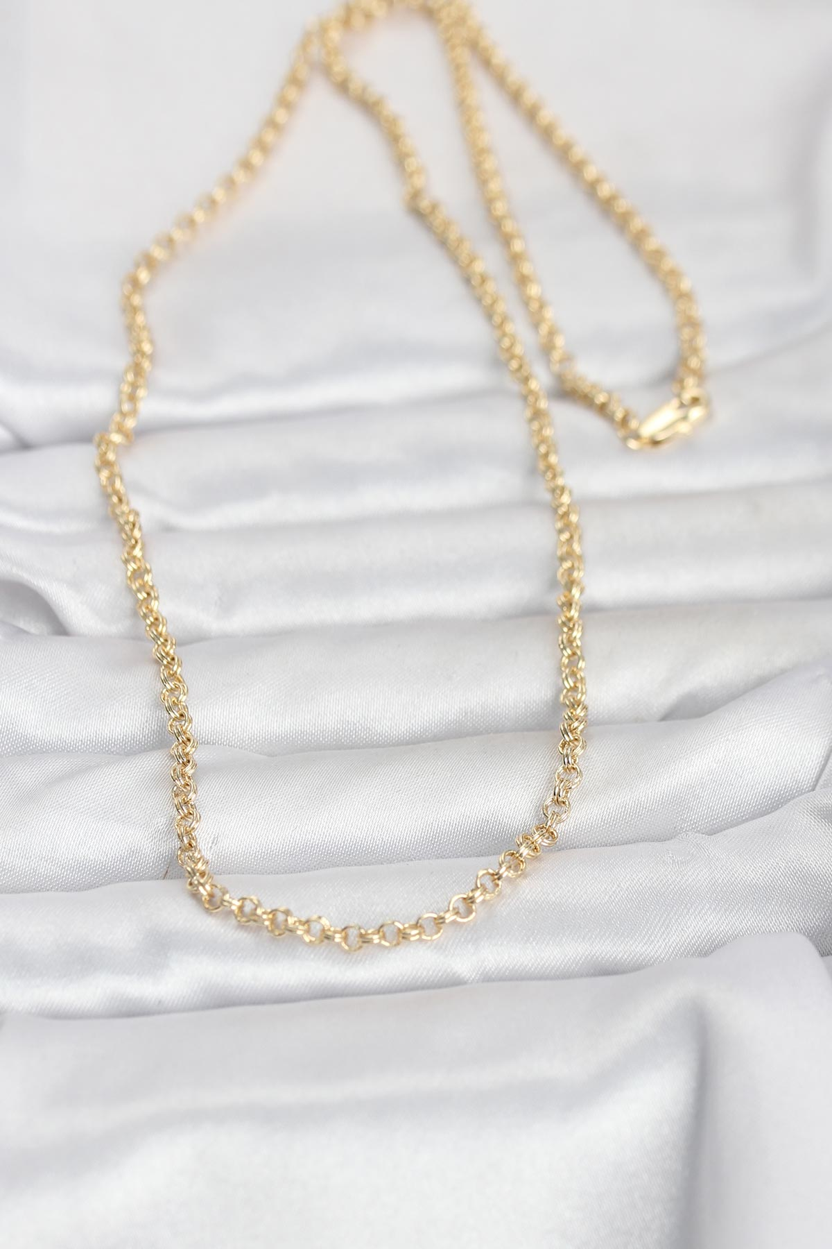 CM 14K Gold Renk Halka Zincir Model 60 cm Kadın Kolye 5886 2 CM 14K Gold Renk Halka Zincir Model 60 cm Kadın Kolye 5886 - Görsel 2