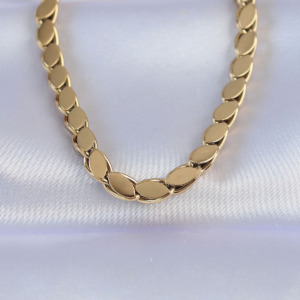 316L Çelik Gold Renk Arpa Model Kolye 5886
