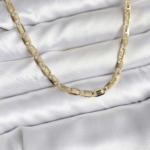 14K Gold Renk Kaplama Plaka Ezme Model Zincirli CM Kadın Kolye 5886