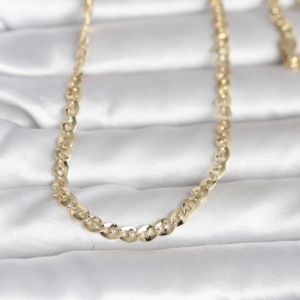 CM 14K Gold Renk Yassı Oval Zincirli Model 60 cm Kadın Kolye 5886